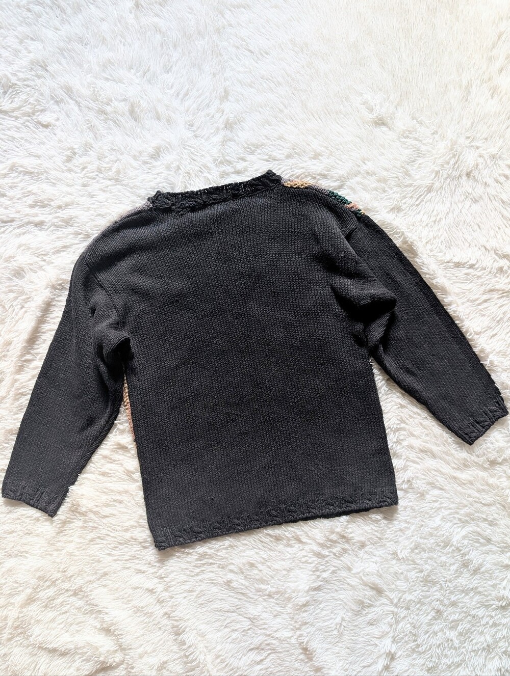 80s Vintage Crystal Kobe Halloween Jack-o'-lanterns & Flying Witch Knit Sweater - Picture 6 of 11